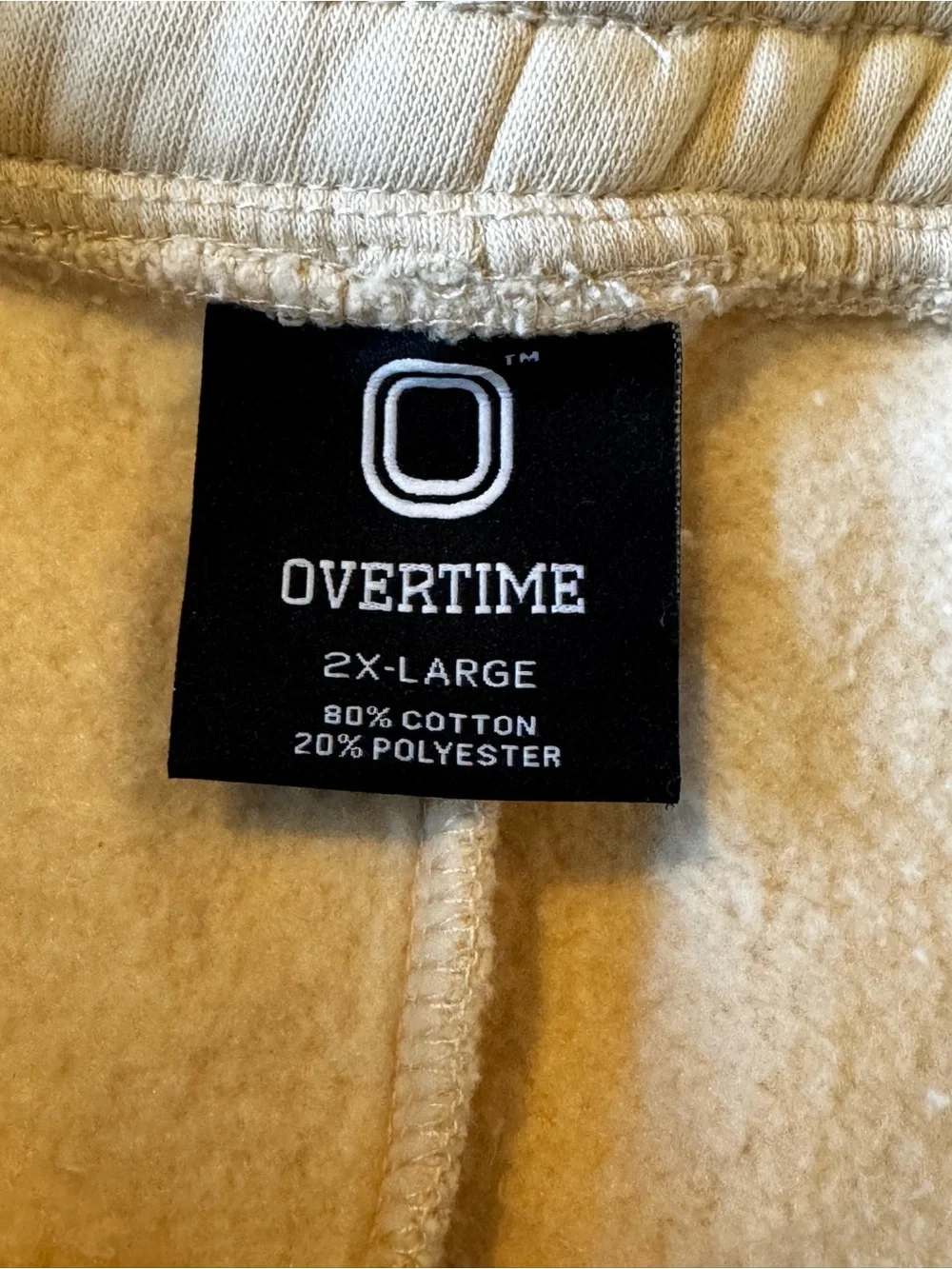 Brand New Overtime Cream Jogger Sweatpants with Blue Graphics 2XL nwt